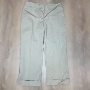 Alfani, Khaki Pleated Cuffed Cropped Trouser Pants, Women’s 4